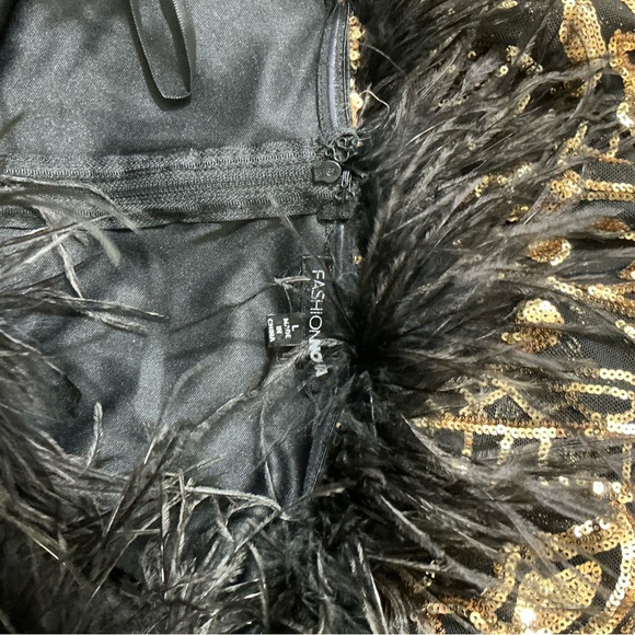 Fashion Nova Black and Gold Prom Dress - Picture 8 of 14